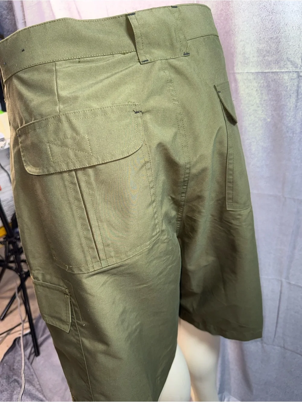 1871-Premier Olive Green Cargo Shorts - Men's Utility Style